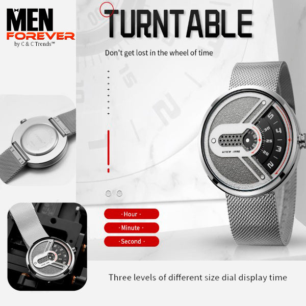 Turntable Stainless Steel Futuristic Watch 5