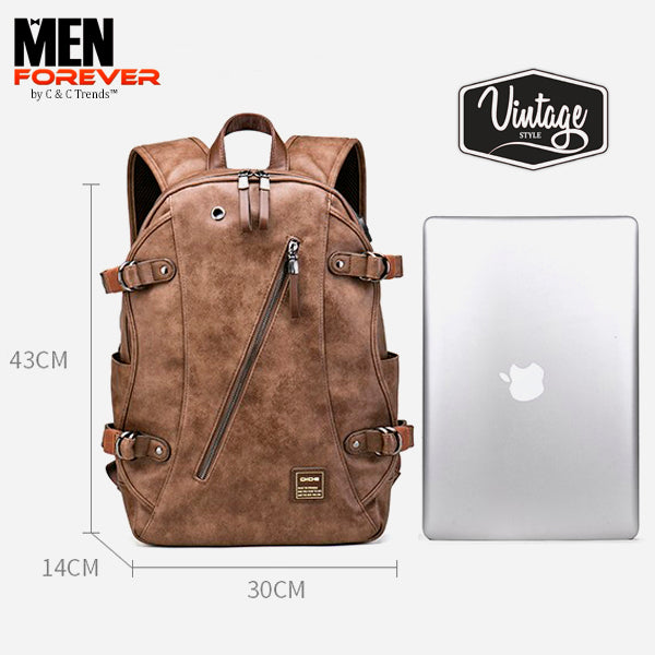 Vintage Anti-theft USB charging Men's Backpack 4a