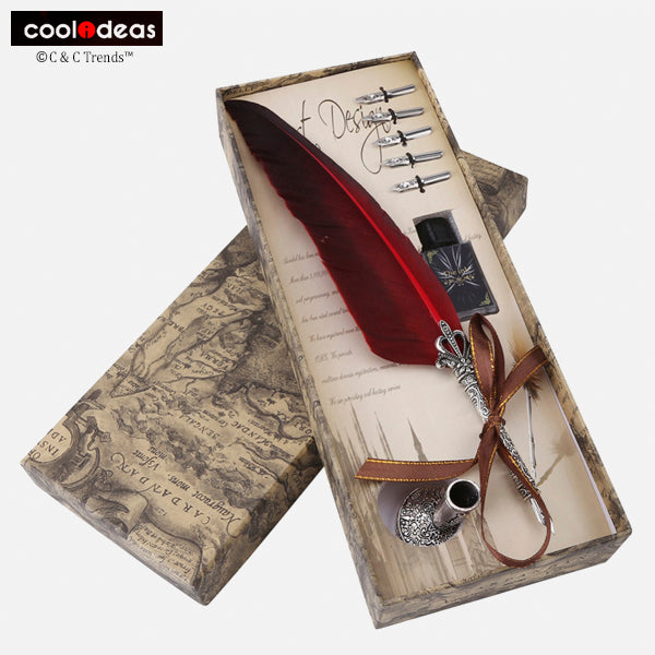 Vintage Nature Feather Writing Set 1d