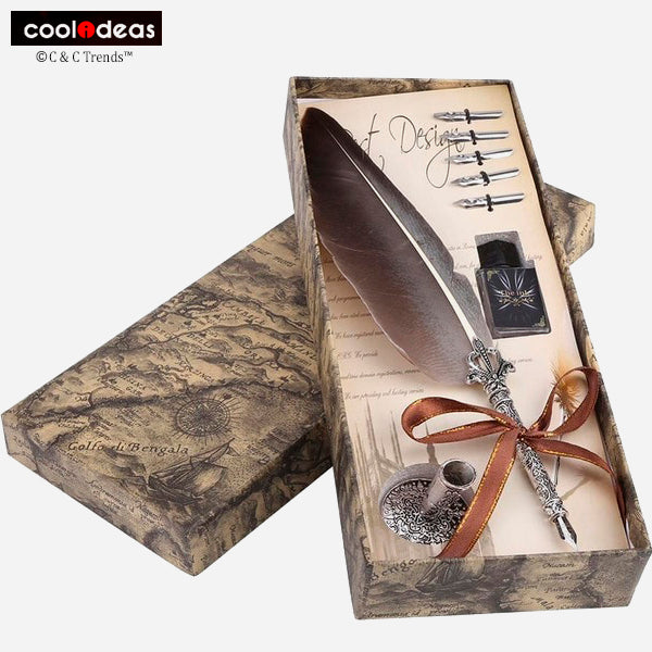 Vintage Nature Feather Writing Set 2a