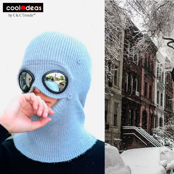 Winter protection Beanie and Mask with Glasses 3a