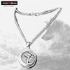 Wolf and Crow Silvered Viking Necklace 5c