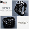 Zircon Bouquet Black Gold Filled Ring 11a