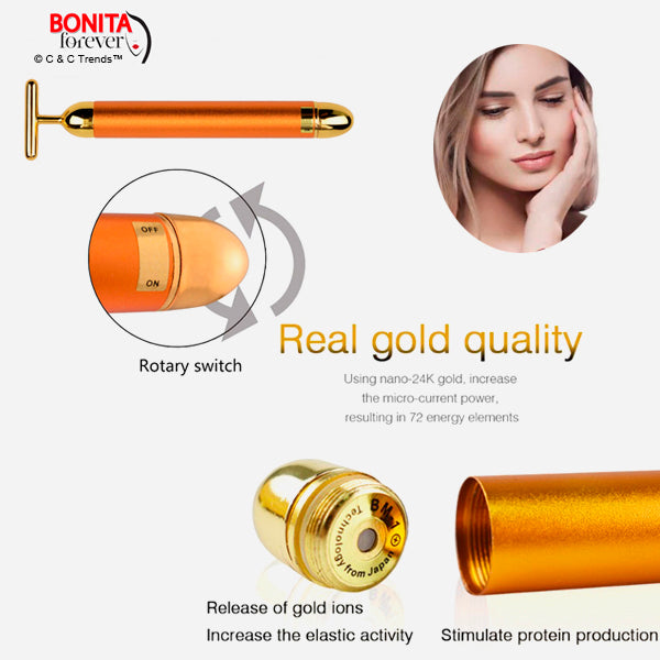 24K Gold Roller for Facial Massage Anti-Bags and Wrinkles 25b