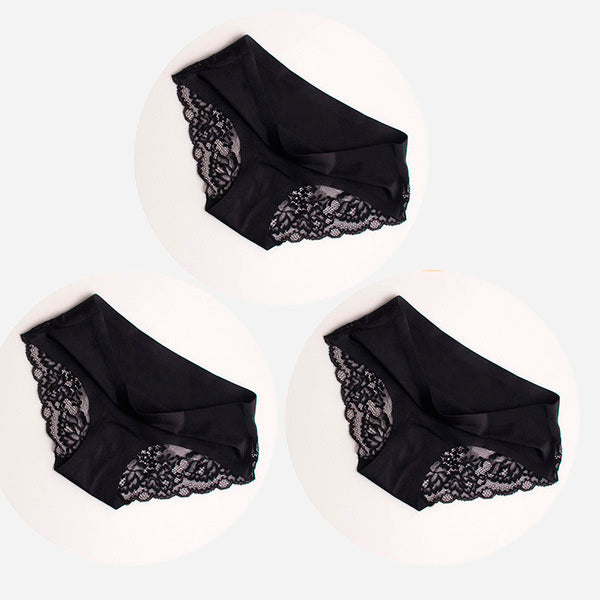Seamless Lace Ice Silk Panties Pack (3pcs)