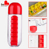 Water Bottle with built-in Daily Pill Box Organizer 3b