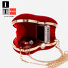 Red Heart Shaped Chain Shoulder Purse 2a