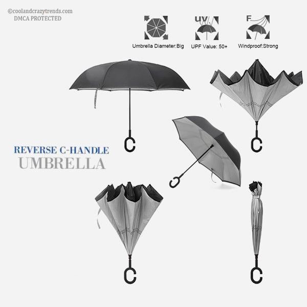Aerodynamic Reversible Folding Umbrella 10b