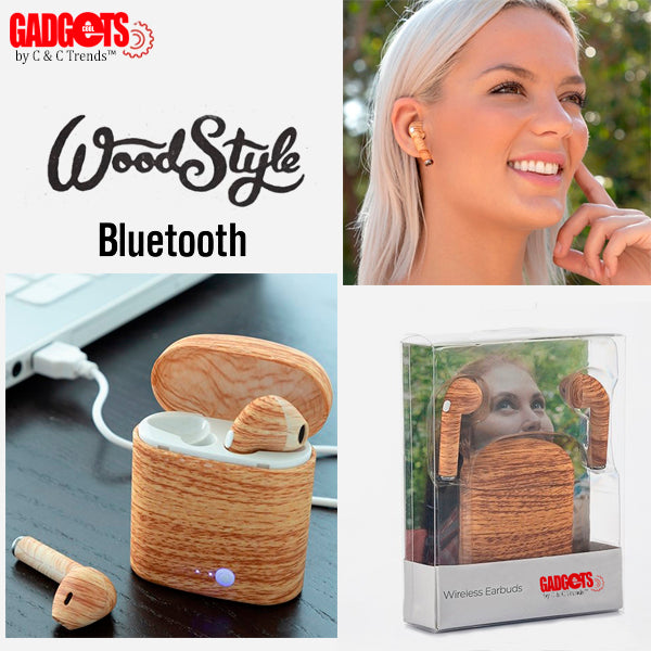 Wood Style Wireless Bluetooth Earbuds 2